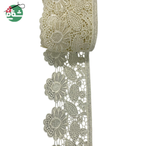 گیپور گل کنگره ای شیری 7 سانت - خرازی شفافی