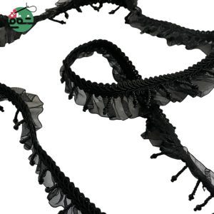 دانتل تور چین دار مشکی- خرازی شفافی