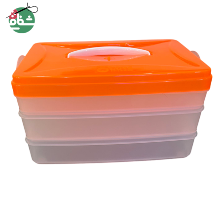 باکس ۳ طبقه نارنجی - خرازی شفافی