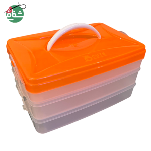 باکس ۳ طبقه نارنجی - خرازی شفافی