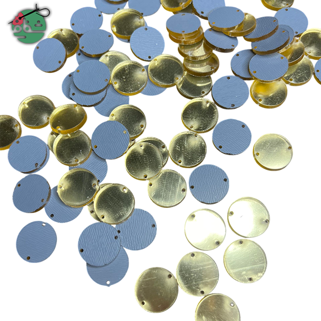 آینه گرد تزیینی طلایی سایز 2 - خرازی شفافی