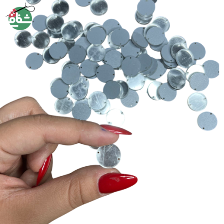آینه گرد تزیینی نقره ای سایز 2 - خرازی شفافی