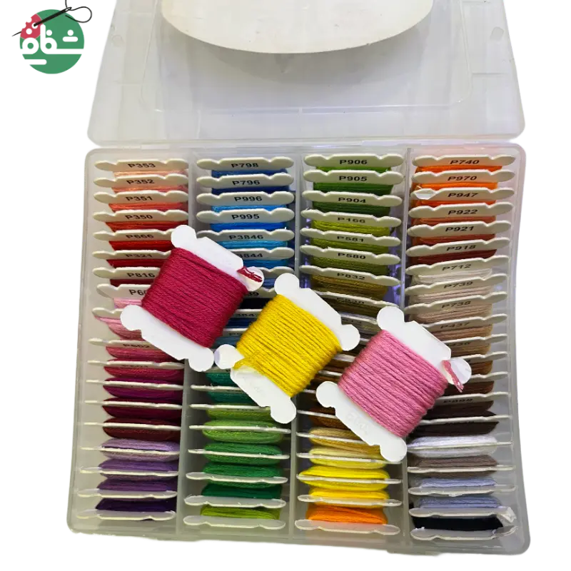 باکس نخ گلدوزی و کوبلن دوزی بوبین دار ۸۰ عددی برند پنگوئن