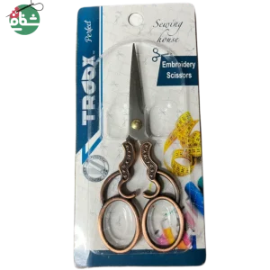 قیچی فانتزی گلدوزی و جواهر دوزی زرد قلم