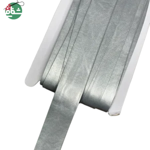 نوار اریب چرم خارجی نقره ای3سانت(بسته ۱۰متری)